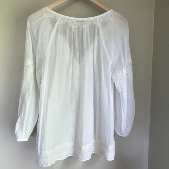 Sold $255 Joie PALVIN Embroidered 3/4 Sleeve Top - Picture 7 of 8